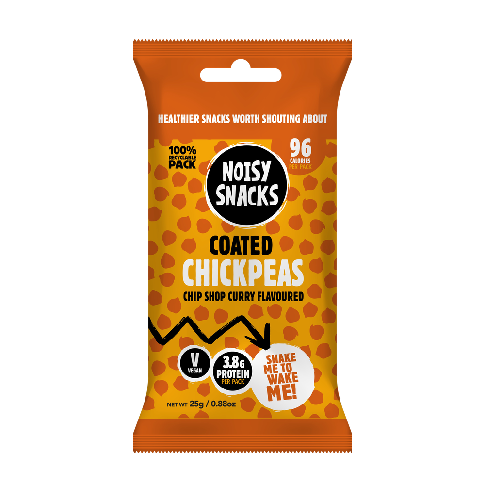 Noisy Snacks Coated Chickpeas Chip Shop Curry 10 x 25g