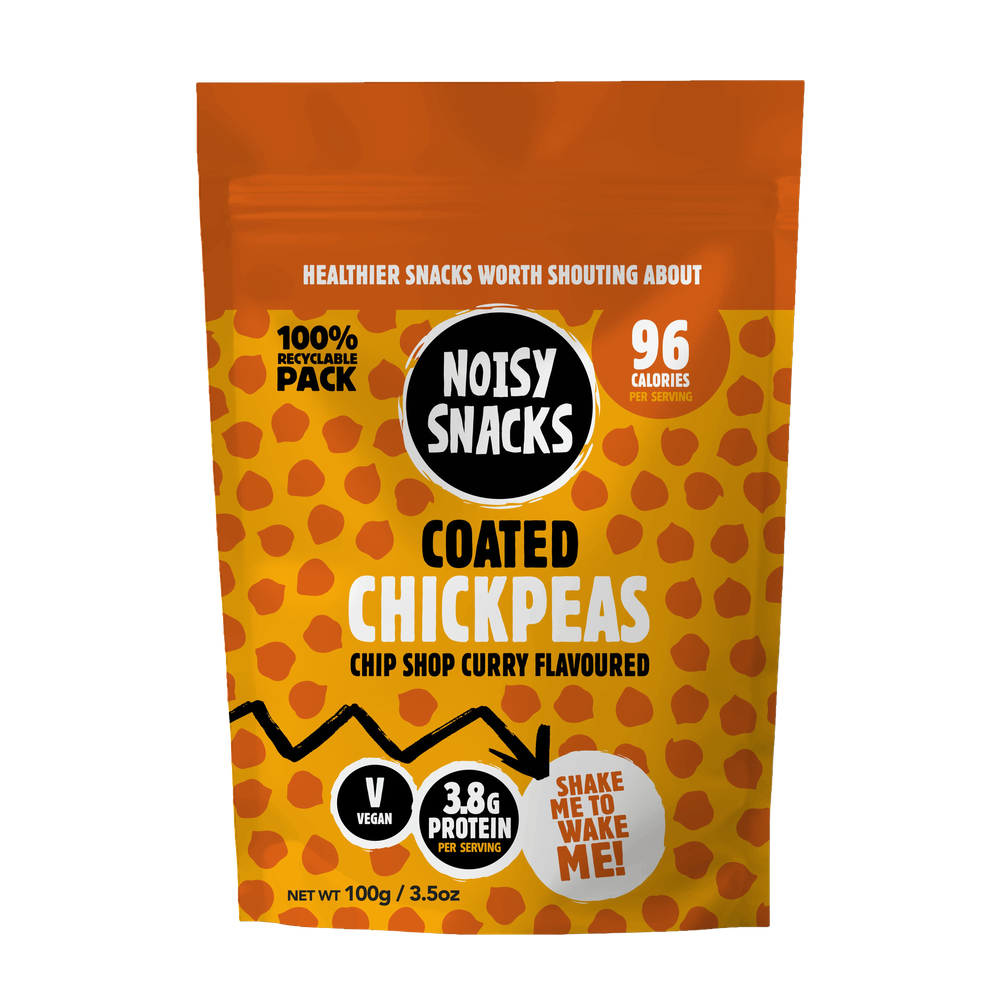 Noisy Snacks Coated Chickpeas Chip Shop Curry 7 x 100g