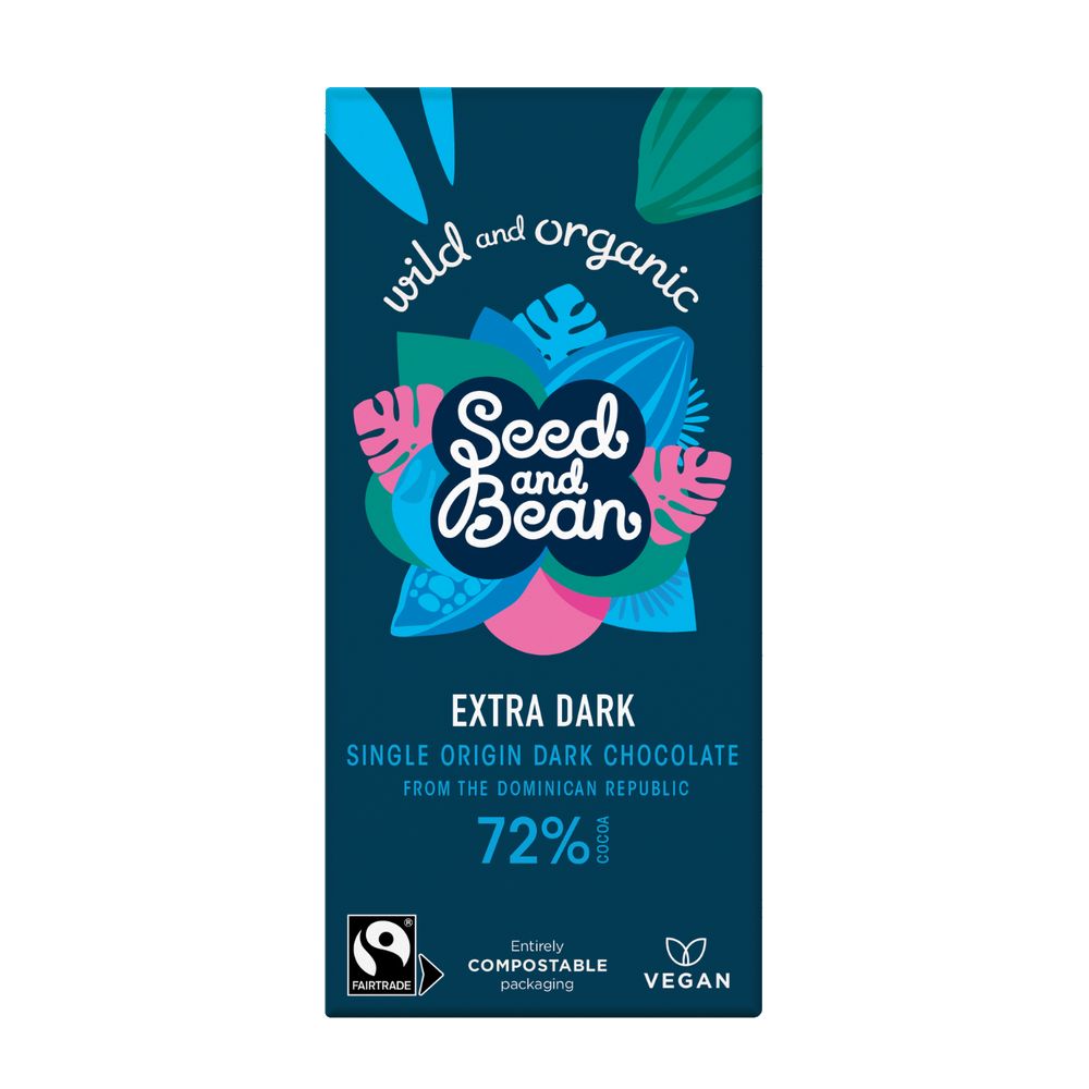 Seed & Bean 72% Cocoa Fairtrade & Organic Dark Chocolate Bars 10 x 75g