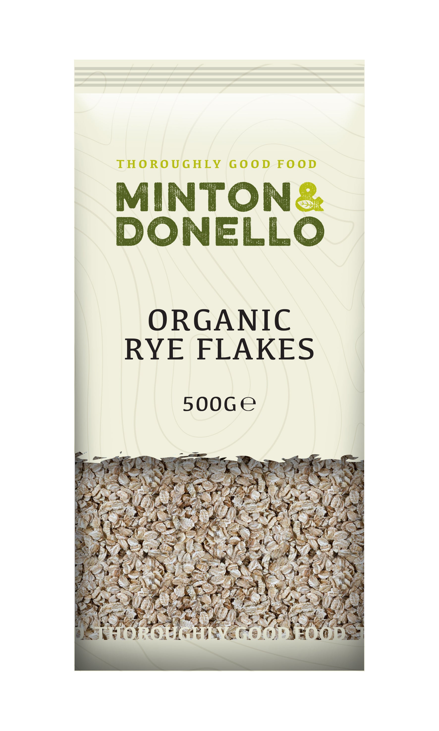 Minton & Donello Organic Rye Flakes 6 x 500g