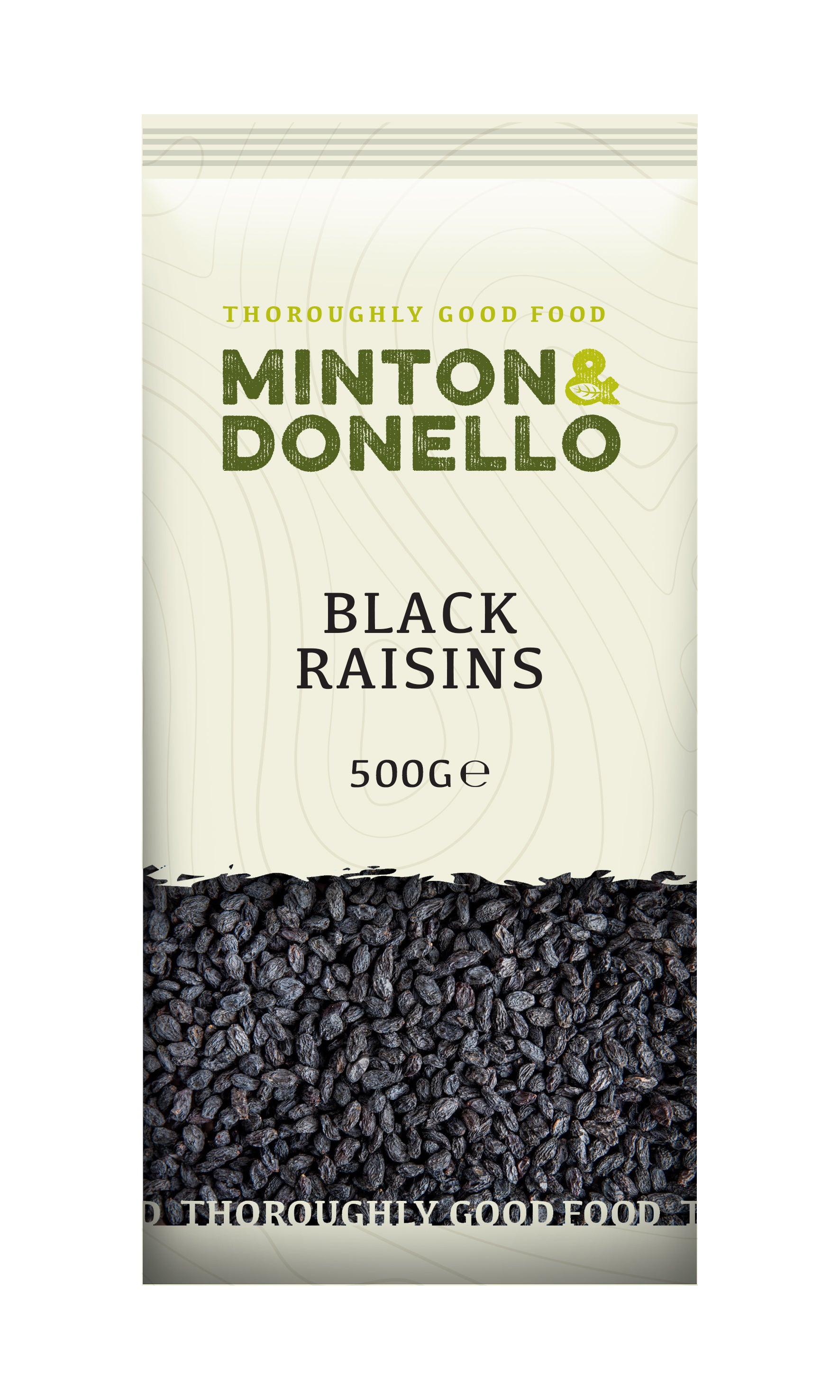 Minton & Donello Black Raisins 6 x 500g