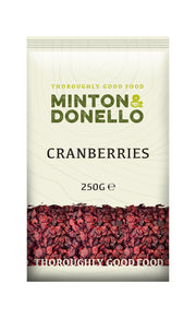 Minton & Donello Dried Soft Cranberries 6 x 250g