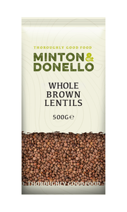 Minton & Donello Whole Brown Lentils 6 x 500g