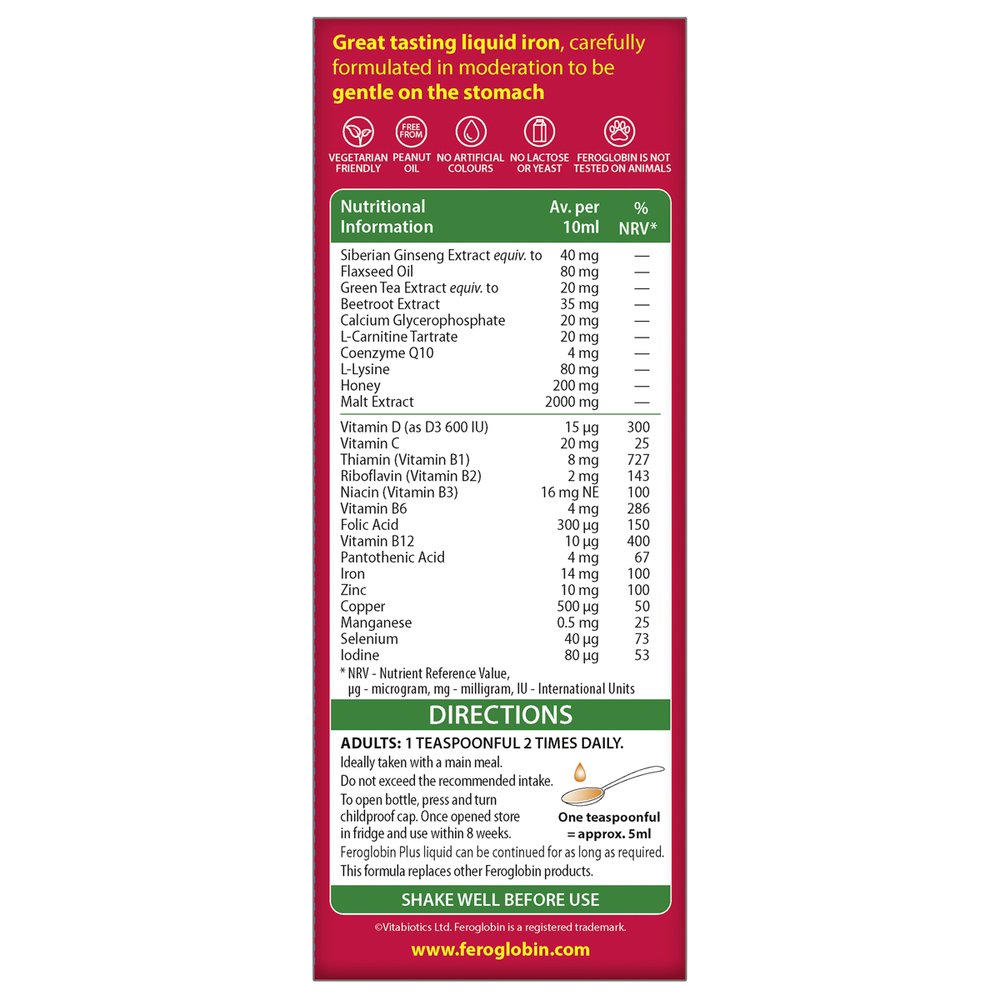 Vitabiotics Feroglobin Plus Liquid 200ml