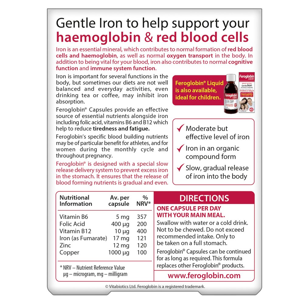 Vitabiotics Feroglobin Slow Release 30 Tablets