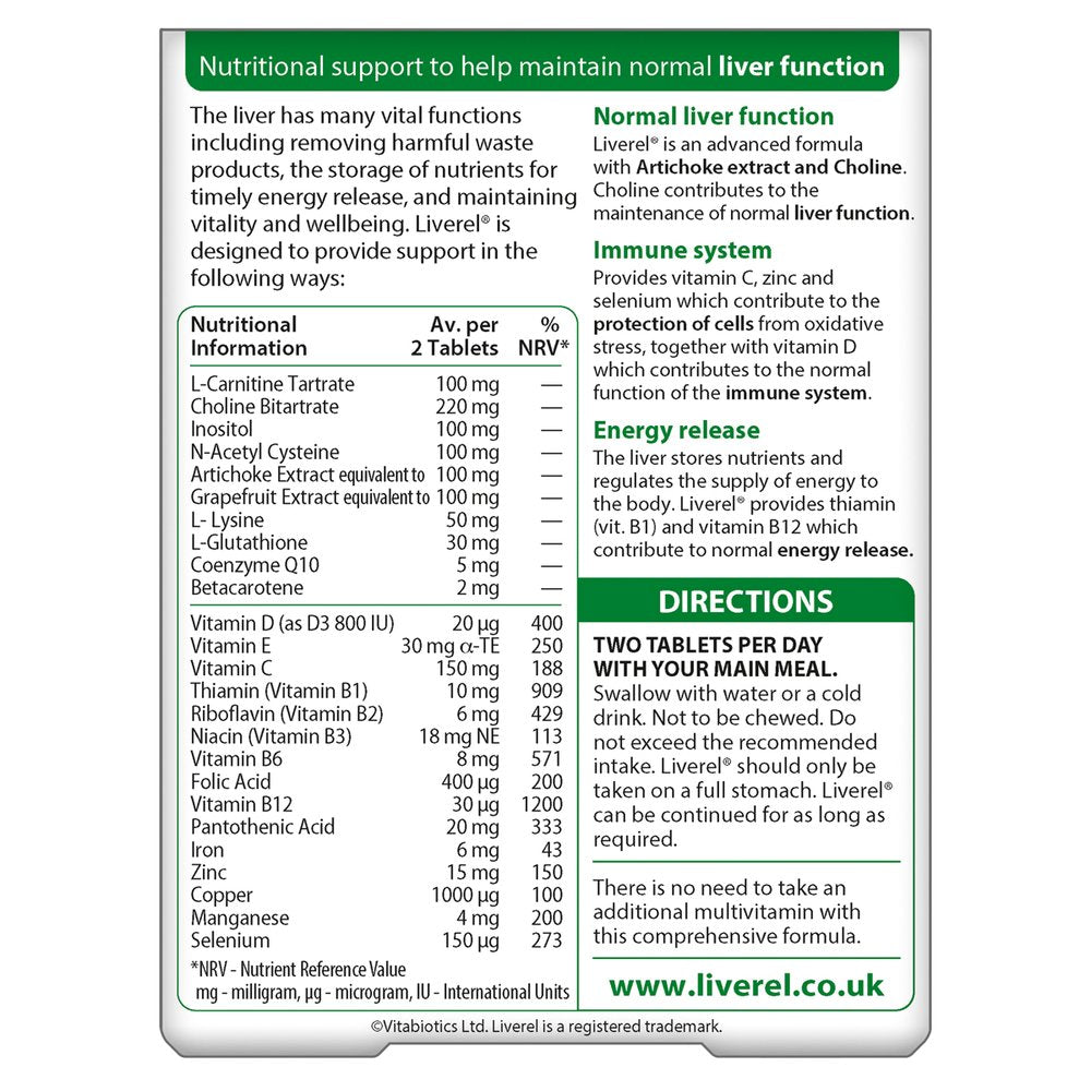 Vitabiotics Liverel 60 Tablets