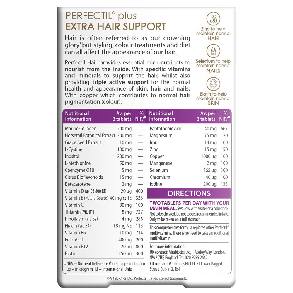 Vitabiotics Perfectil Plus Hair 60 Tablets
