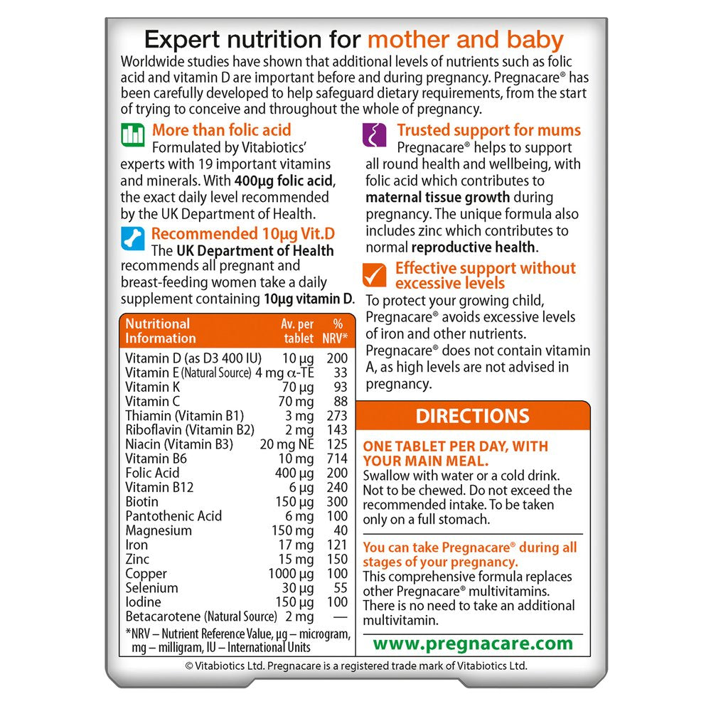 Vitabiotics Pregnacare Original 90 Tablets