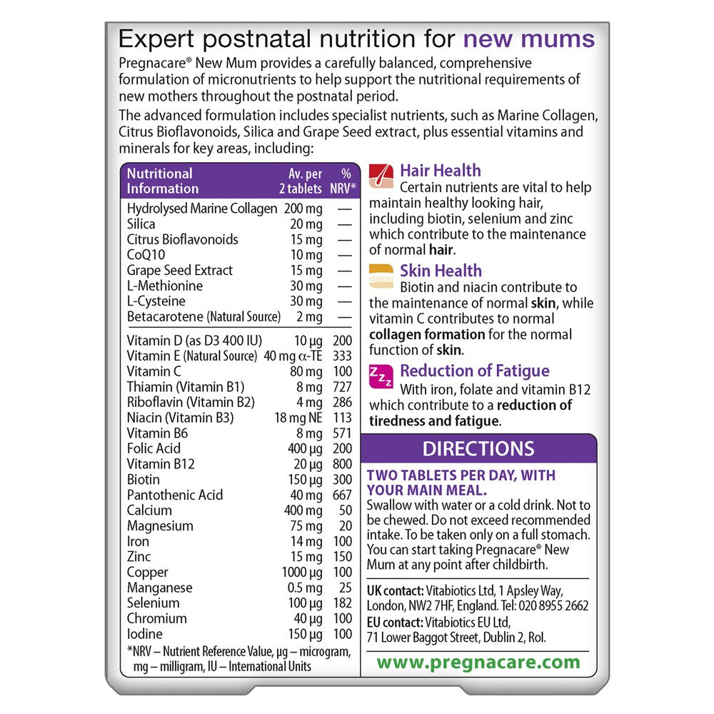 Vitabiotics Pregnacare New Mum Recovery 56 Tablets