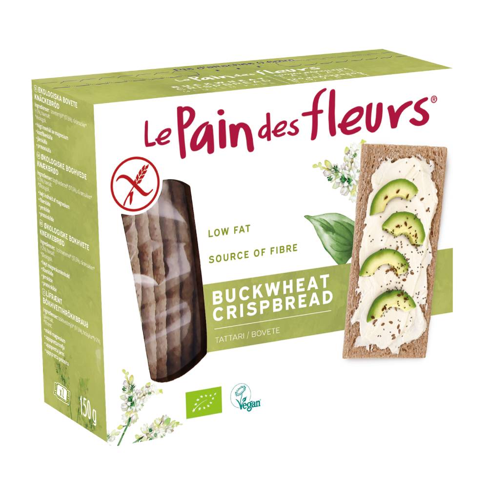 Le Pain Des Fleurs Organic Gluten Free Buckwheat Crispbread 6 x 150g