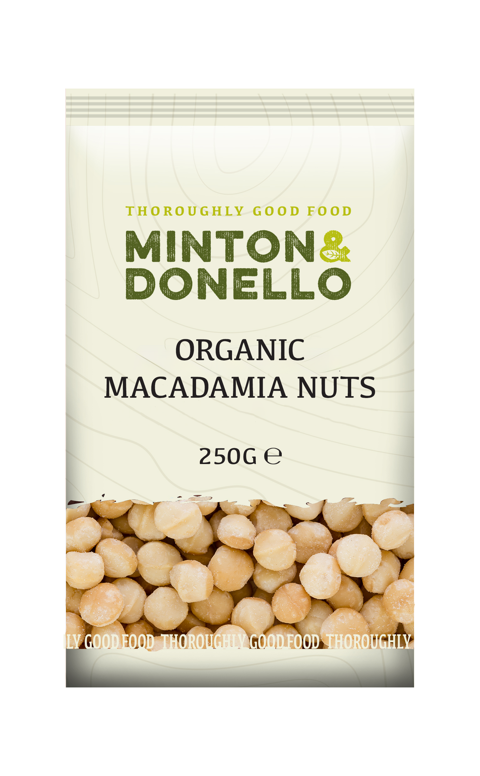 Minton & Donello Organic Whole Macadamia Nuts 6 x 250g