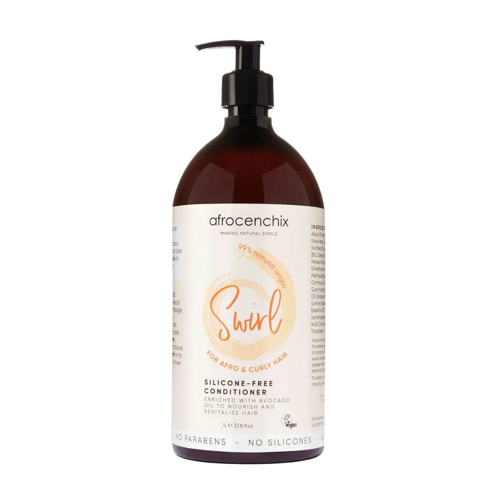 Bottle of atrocenchix Swirl conditioner on a white background