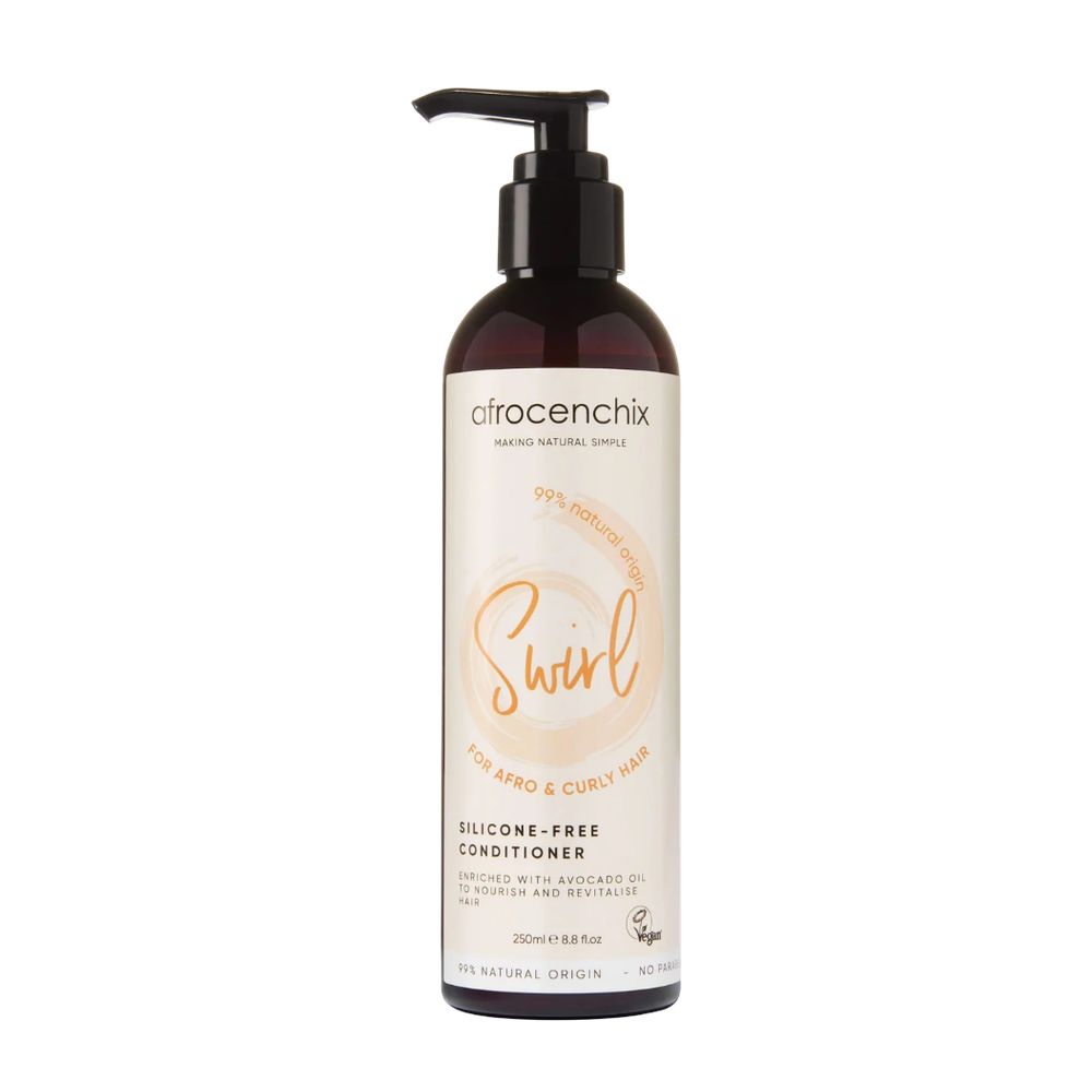 Bottle of cirocenchix Swirl silicone-free conditioner on a white background