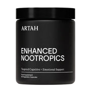 Black container of ARTAH Enhanced Nootropics on a white background