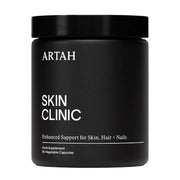 Black container with 'ARTAH Skin Clinic' label on a white background