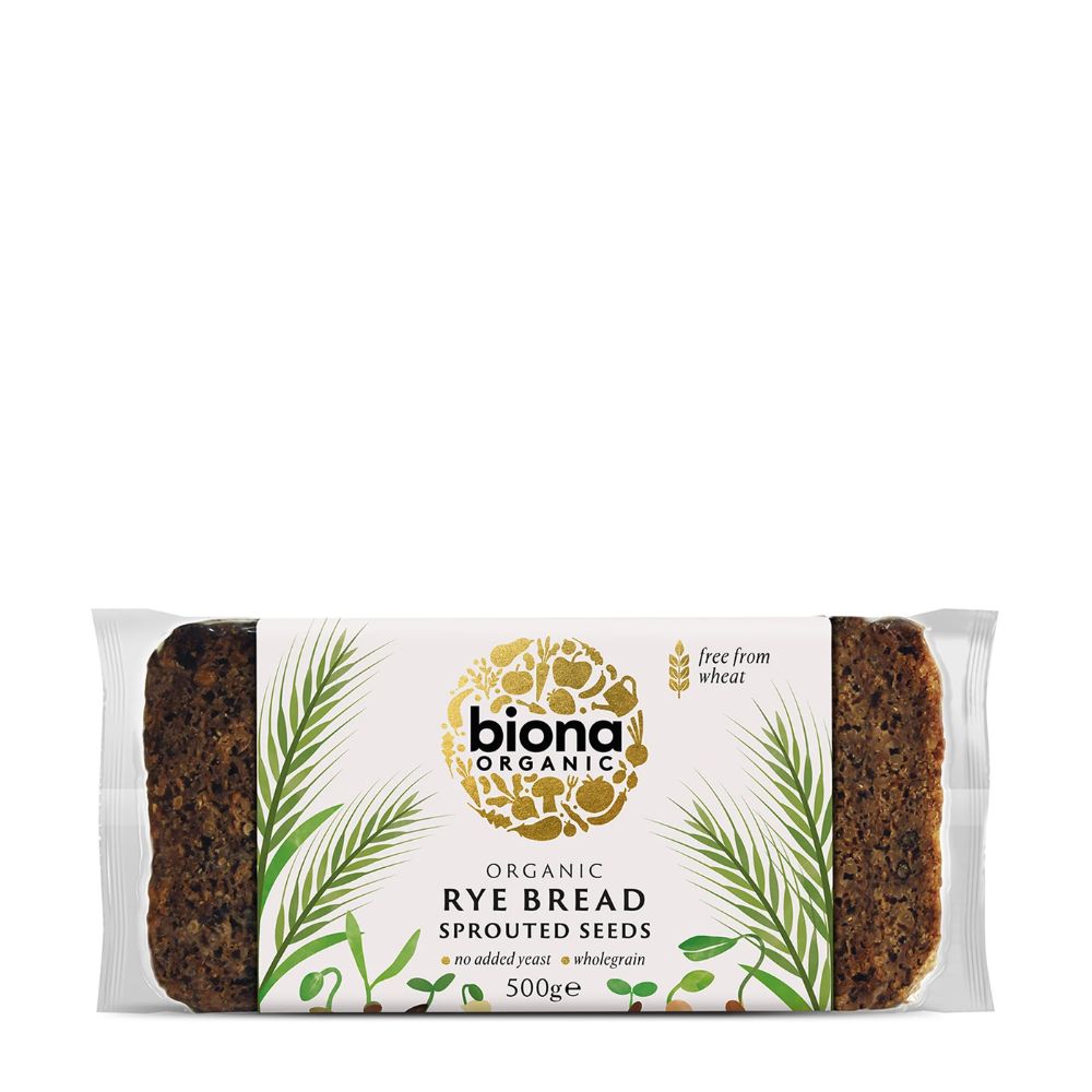 Packaged rye bread with biona Organic logo on a white background