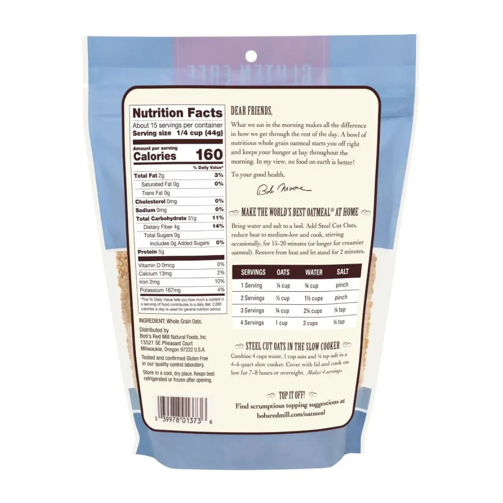 Bob's Red Mill Gluten Free Steel Cut Oats 680g