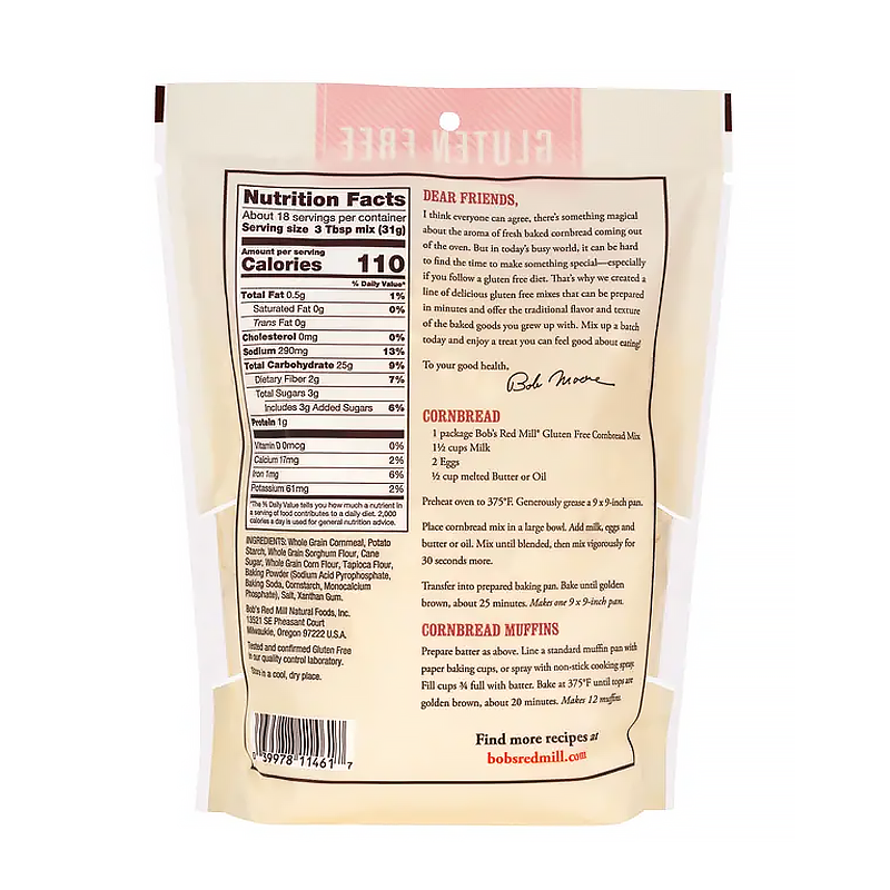 Bob's Red Mill Organic Golden Flaxseed Meal (453g) Back of Pack