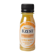 Bottle of B'Zest Collagen with Turmeric and Ginger on a white background