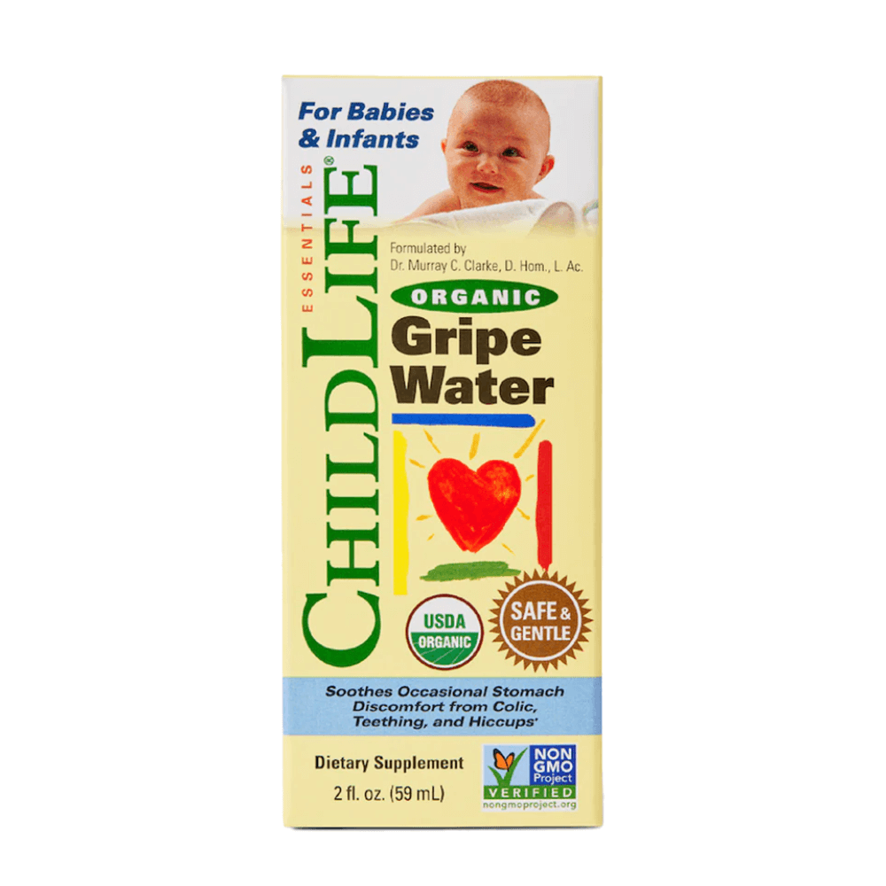 Child Life Organic Gripe Water packaging for babies and infants on a white background