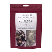 Clearspring Japanese Organic Shiitake Mushrooms packaging on a white background