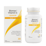 Biomax Vitamin C Liposomal supplement bottle and packaging on a white background