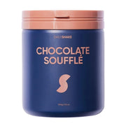 Blue container of Daily Shake Chocolate Souffle on a white background