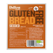 Dillon Organic gluten-free seeded bread packaging on a white background