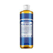 Dr. Bronner's Peppermint All-One Magic Soap bottle on a white background