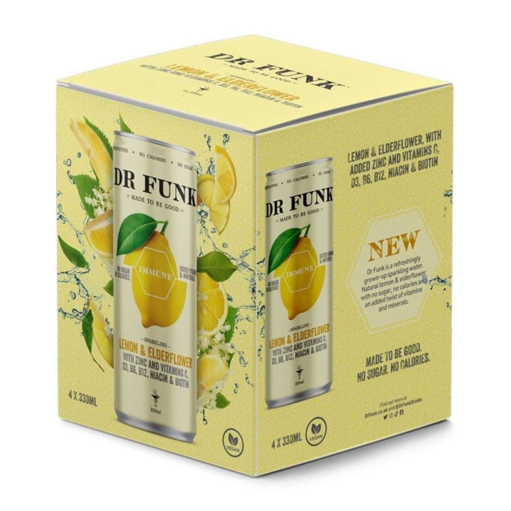 Dr Funk Sparkling Water Lemon & Elderflower 4 x 330ml
