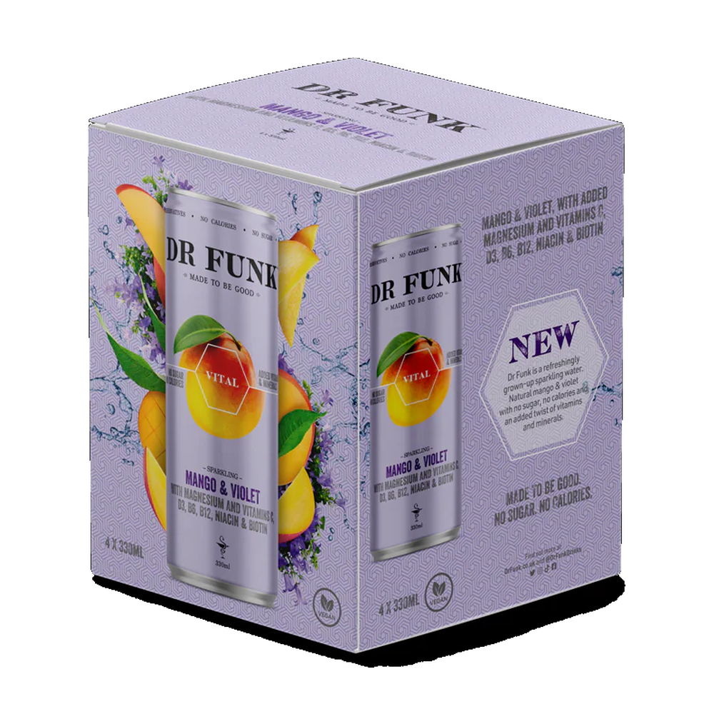 Dr Funk Sparkling Water Mango & Violet 4 x 330ml