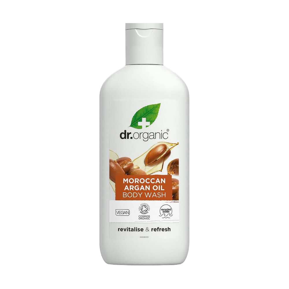 Dr. Organic Moroccan Argan Oil Body Wash bottle on a white background