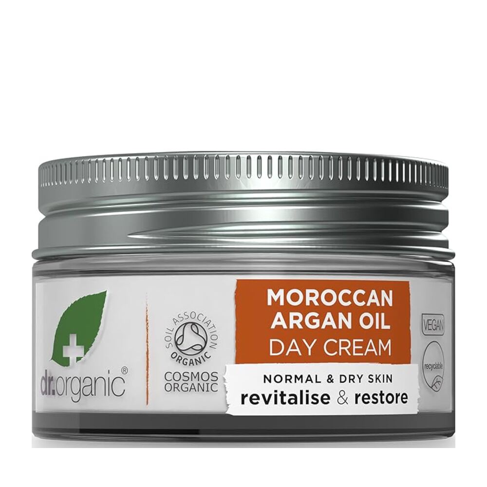 Jar of Moroccan Argan Oil Day Cream with visible branding on a white background