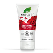Dr. Organic Rose Otto Face Wash tube on a white background