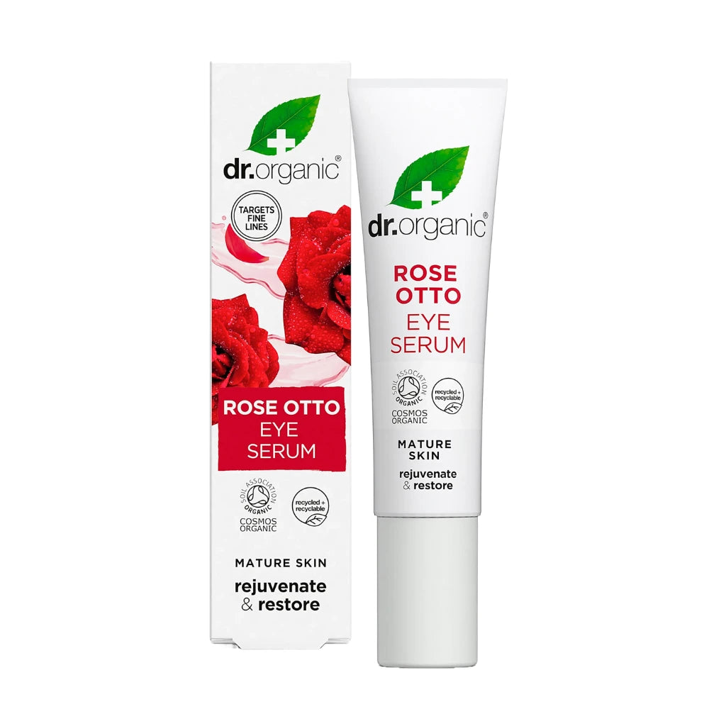 Dr. Organic Rose Otto Eye Serum packaging on a white background