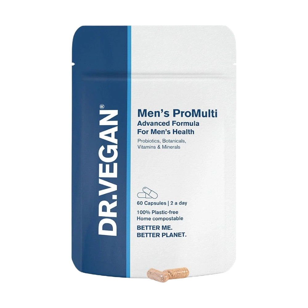 DR. VEGAN Men's ProMulti supplement package on a white background