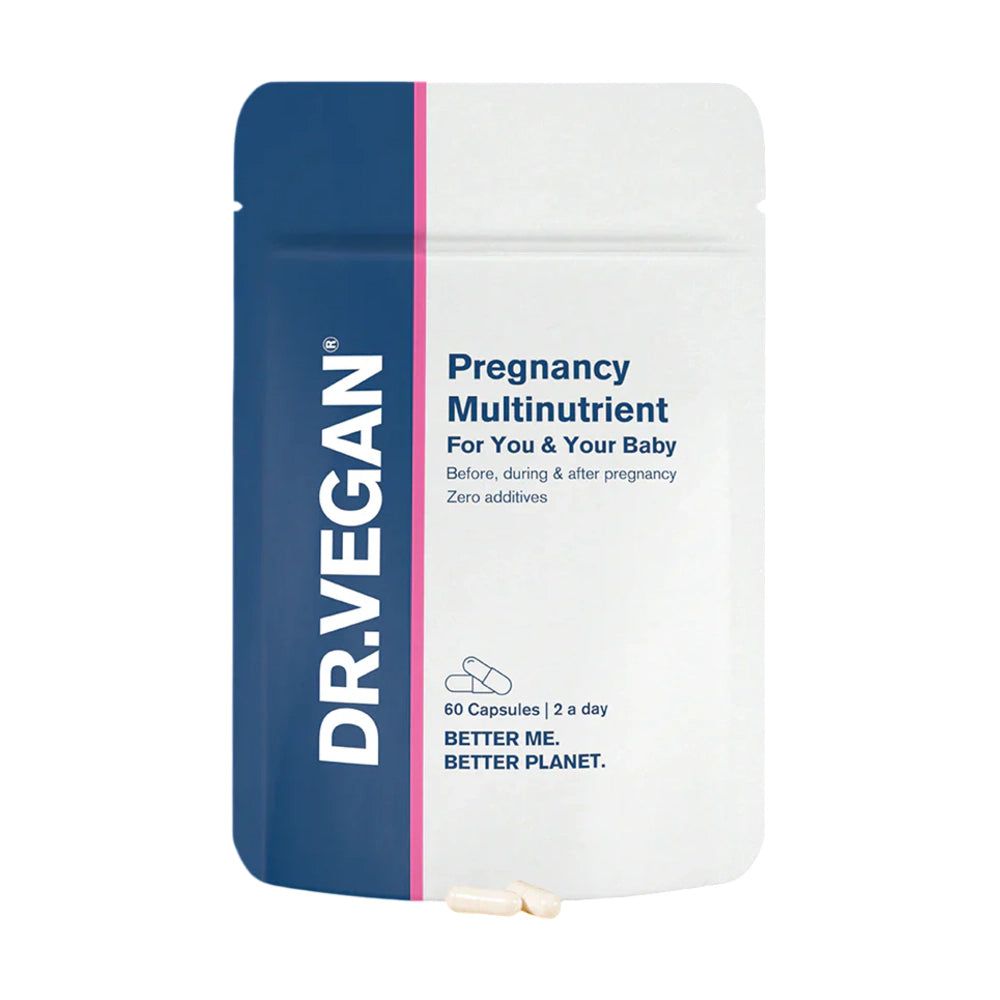 DR. VEGAN pregnancy multinutrient packaging on a white background