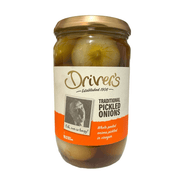 Jar of Driver's Traditional Pickled Onions on a white background