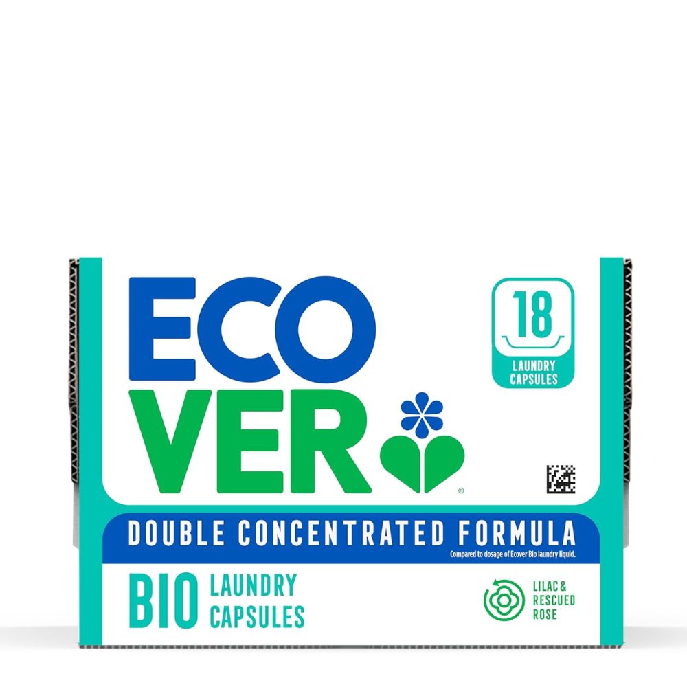 Ecover laundry capsules packaging on a white background