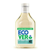 Bottle of Eco Ver laundry liquid on a white background