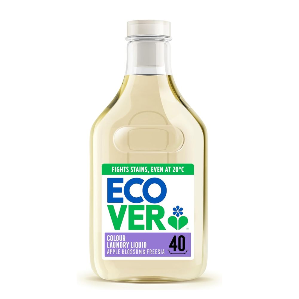 Ecover laundry liquid bottle on a white background