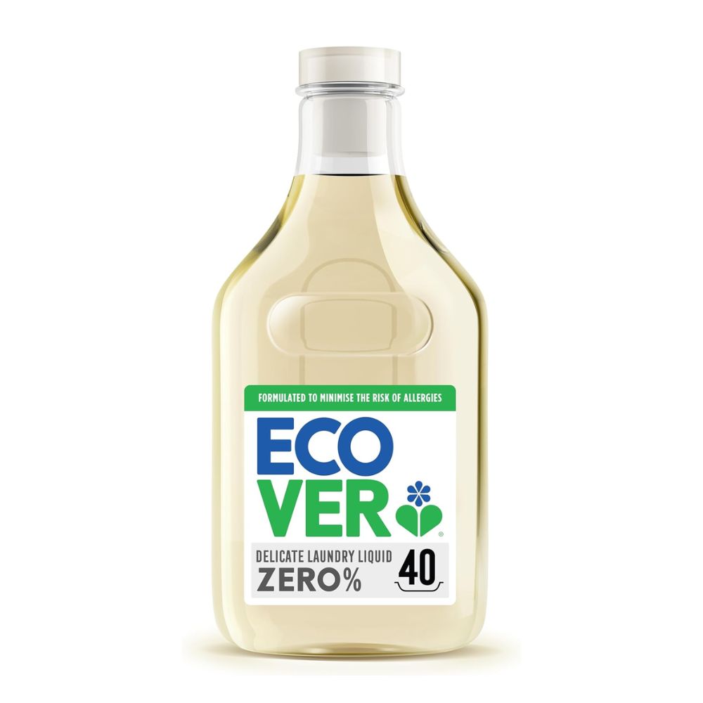 Ecover laundry liquid bottle on a white background
