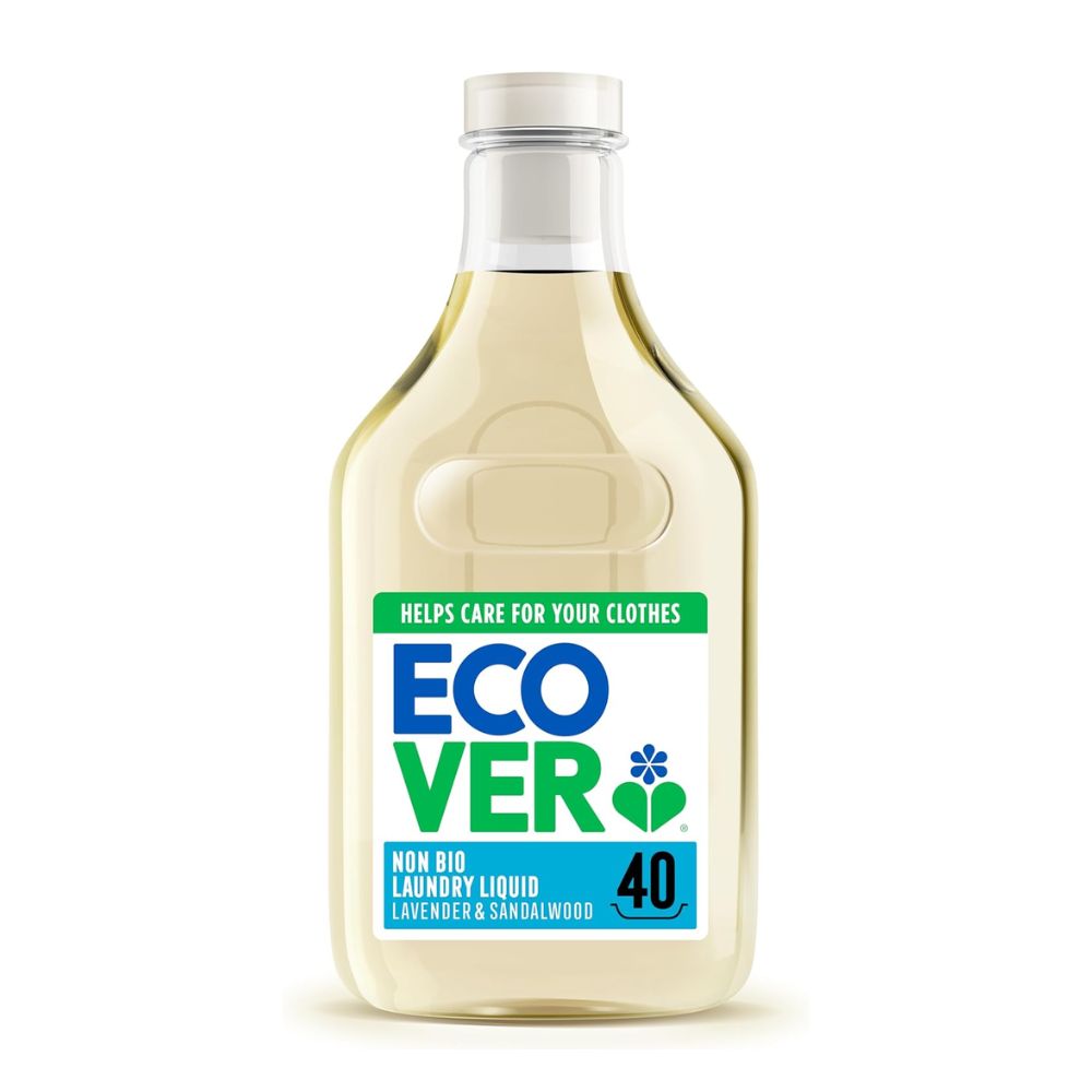 Ecover laundry liquid bottle on a white background