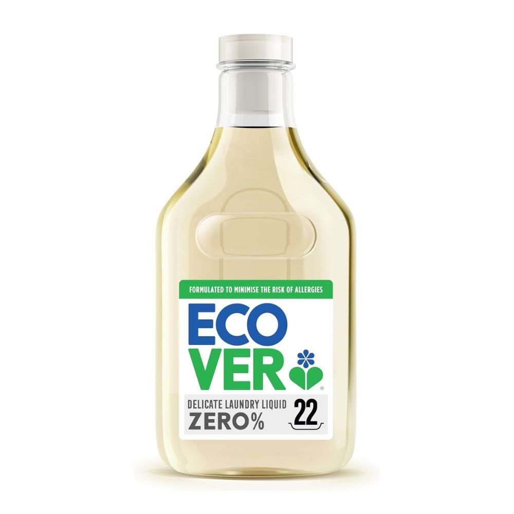 Ecover laundry liquid bottle on a white background