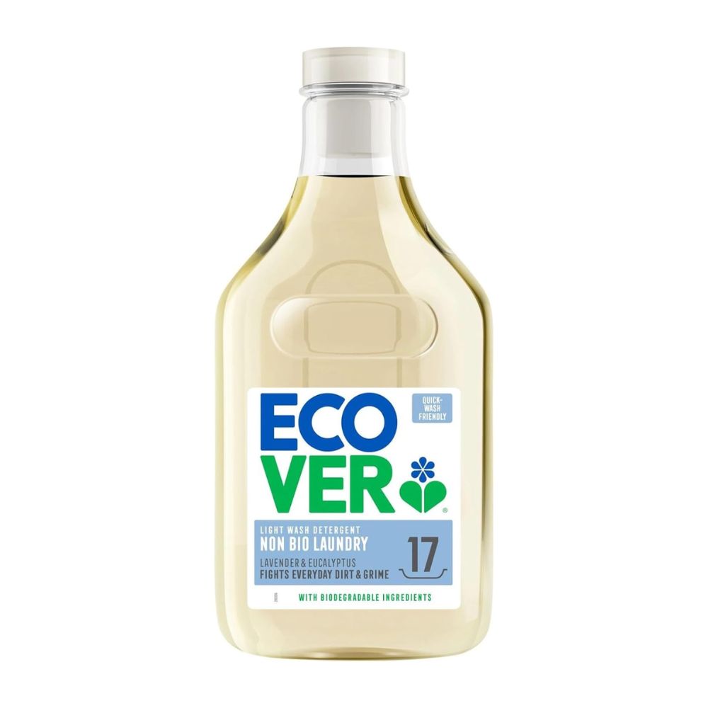 Bottle of Eco Ver laundry detergent on a white background