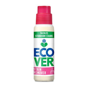 Ecover stain remover bottle with pink cap on a white background