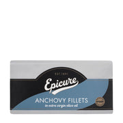 Pack of Epicure anchovy fillets on a white background