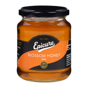 Jar of Epicure Blossom Honey on a white background