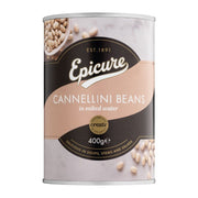 Can of Epicure Cannellini Beans on a white background