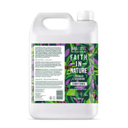 White bottle of 'Faith in Nature' Lavender & Geranium conditioner on a white background